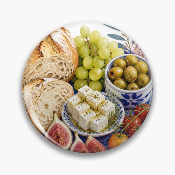 Item preview, Mediterranean Food Platter with Bread Cheese and Fruit designed and sold by takeng07.