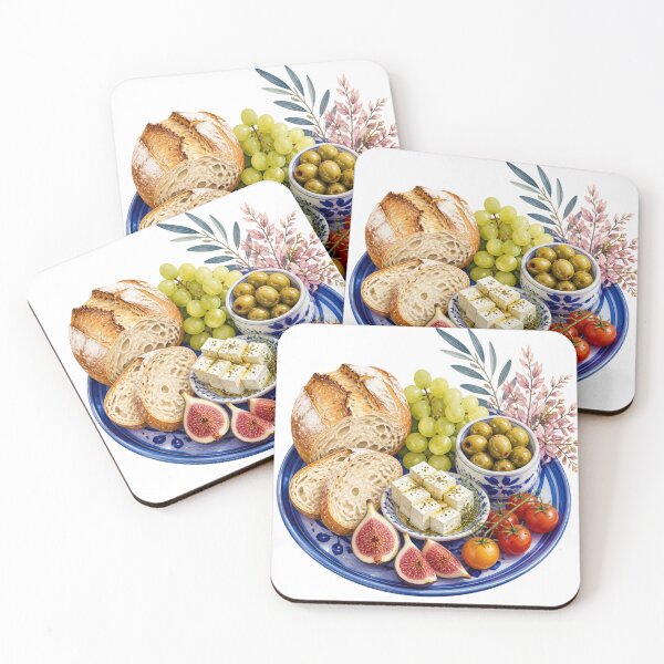 Item preview, Mediterranean Food Platter with Bread Cheese and Fruit designed and sold by takeng07.