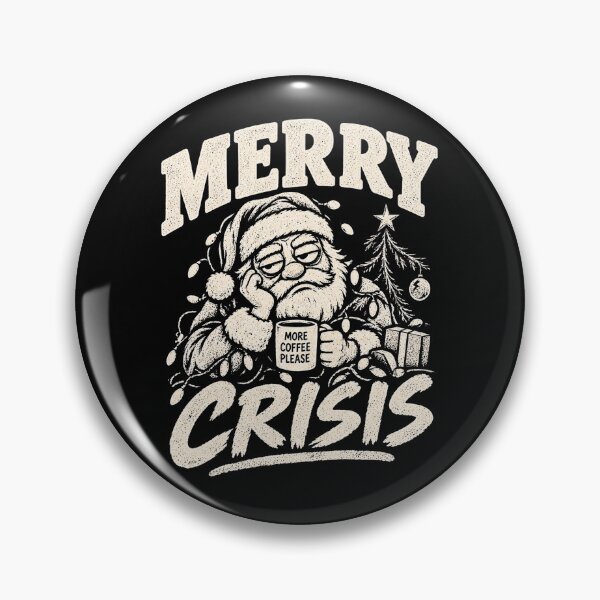 Item preview, Merry Crisis Funny Christmas Coffee Santa Distressed Vintage Holiday Humor designed and sold by VladaWhat.