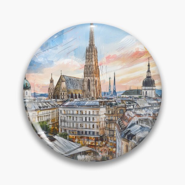 Item preview, Rooftops of Vienna at Sunset designed and sold by kolonjArt.