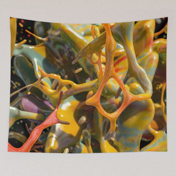 Item preview, Fluid 3D Abstract Yellow Orange Psychedelic Organic designed and sold by Keltoi-art.