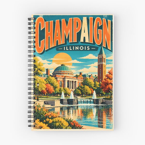 Item preview, Vintage Champaign Campus Poster - Vintage Travel Poster designed and sold by potseed21.