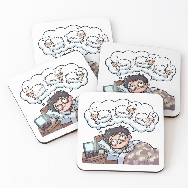 Item preview, Binary Counting Sheep Sticker - Programmer Insomnia Humor for Software Developers designed and sold by YNAMREG.