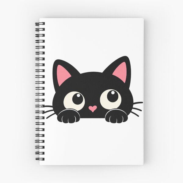 Item preview, Peekaboo Black Cat – Cute Kawaii Kitten designed and sold by -Unique design--.