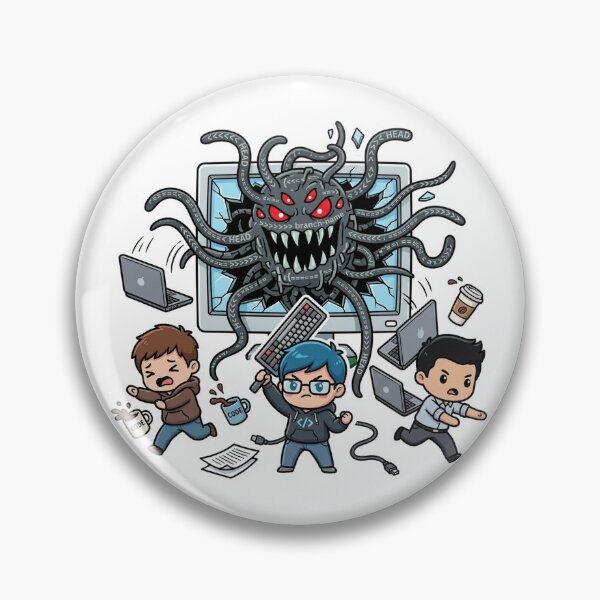 Item preview, Git Merge Conflict Monster Sticker - Version Control Horror for Software Developers designed and sold by YNAMREG.