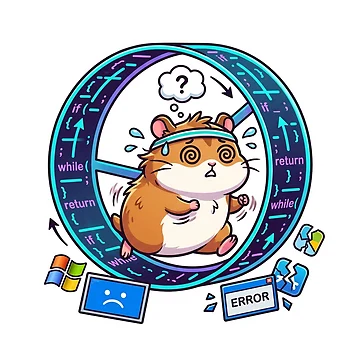Artwork thumbnail, Infinite Loop Hamster Wheel Sticker - While True Programming Humor for Developers by YNAMREG