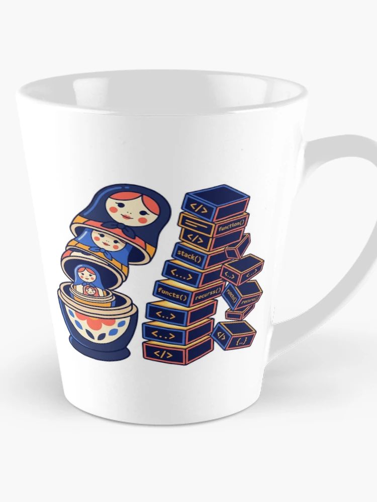 Thumbnail 1 of 4, Coffee Mug, Recursion Stack Overflow | Computer Science Sticker | Coder Gift designed and sold by YNAMREG.