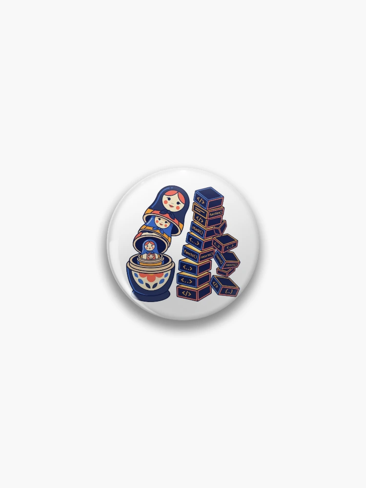Thumbnail 1 of 3, Pin, Recursion Stack Overflow | Computer Science Sticker | Coder Gift designed and sold by YNAMREG.