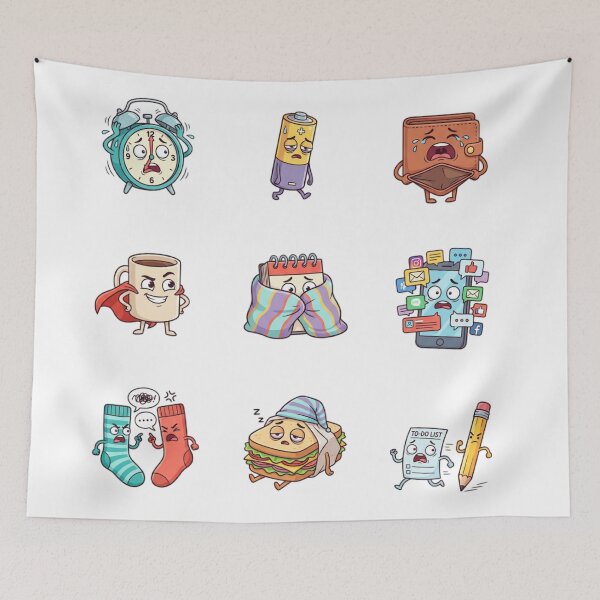 Item preview, Burnout Humor and Daily Struggles Retro Sticker Sheet designed and sold by mood-draftsman.