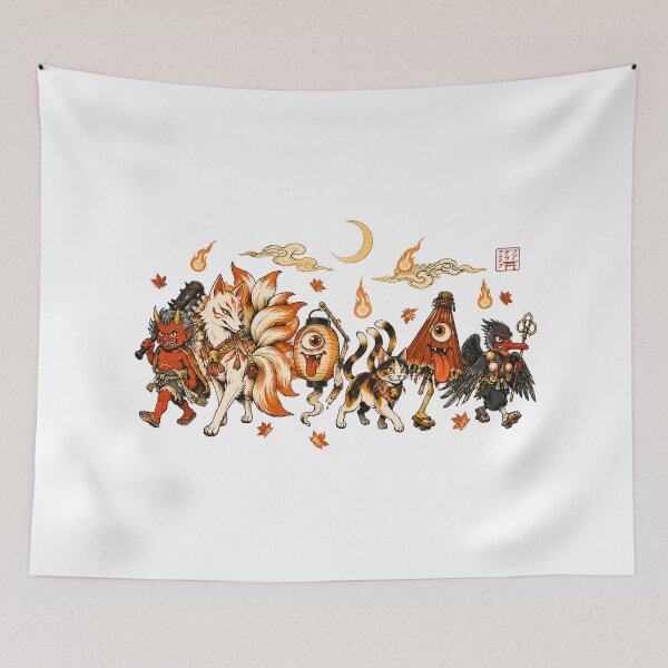 Item preview, Hyakki Yagyo Halloween Yokai Parade – Japanese Folklore Monsters designed and sold by kaxymax.