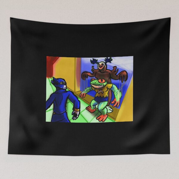 Item preview, Cartoon Frog Puppet Master and Hero Showdown Illustration designed and sold by J-Mindful.