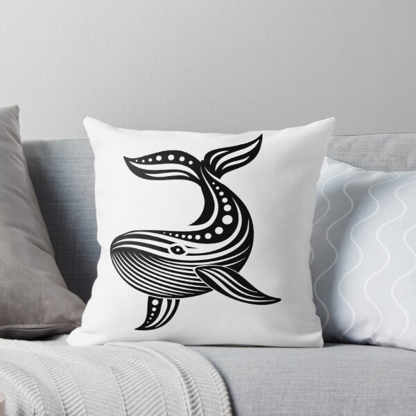 Item preview, Black Tribal Whale Mystical Ocean Symbol Elegant designed and sold by Keltoi-art.