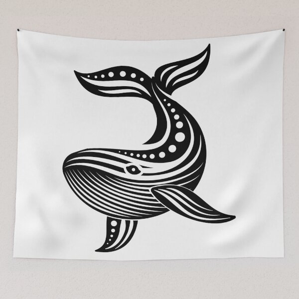 Item preview, Black Tribal Whale Mystical Ocean Symbol Elegant designed and sold by Keltoi-art.