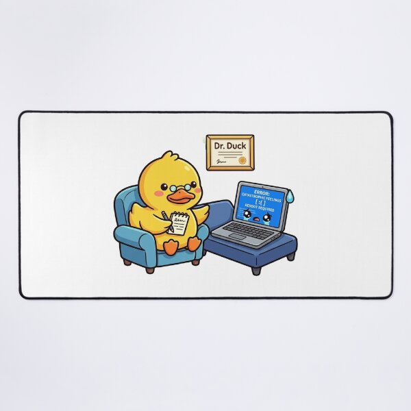 Item preview, Rubber Duck Debugging Therapist Sticker - Programmer Mental Health Humor for Developers designed and sold by YNAMREG.