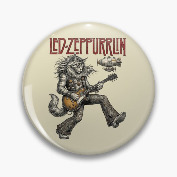 Item preview, Led Zeppurrlin Guitarist Cat Funny 70s Rock Cat Guitarist Gift Cat Lover Retro Music Gift designed and sold by FurRealStudioCo.