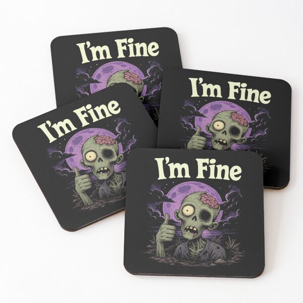 Item preview, I'm Fine Zombie Thumbs Up Funny Halloween Gift designed and sold by Say It With Ink.