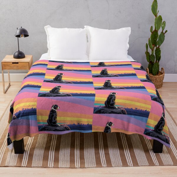 Item preview, Bernese Mountain Dog City View Pop Art", "Bern Mountain Dog Synthwave Sunset Art designed and sold by Dogandesighn.