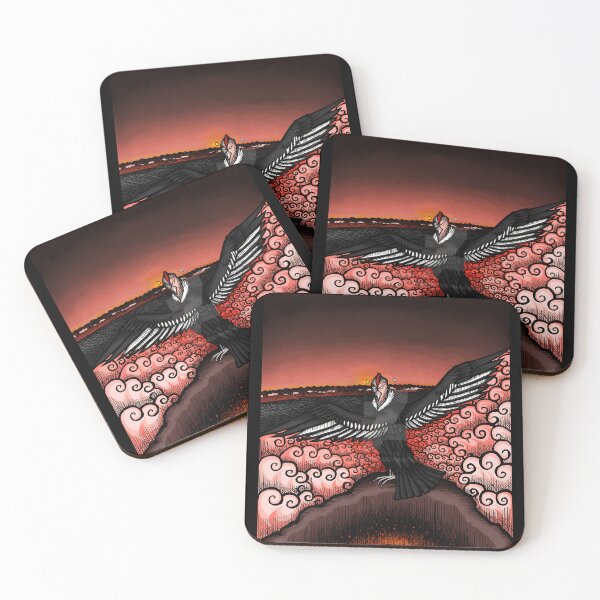 Item preview, Vulture With Outstretched Wings at Fiery Sunset designed and sold by J-Mindful.