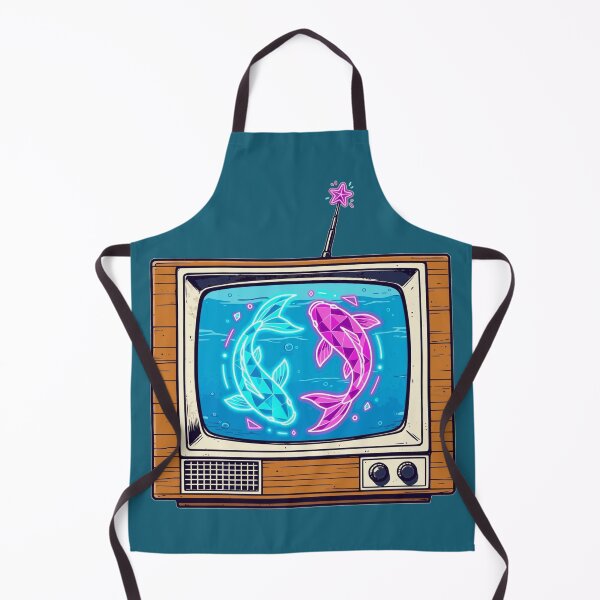 Item preview, Retro TV Neon Koi Fish Tank Synthwave Geometric Aquarium Design designed and sold by KungPowUnicorn.