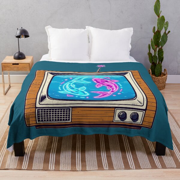 Item preview, Retro TV Neon Koi Fish Tank Synthwave Geometric Aquarium Design designed and sold by KungPowUnicorn.
