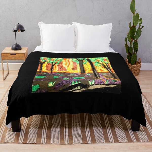 Item preview, Vibrant Forest Fire Abstract Painting designed and sold by J-Mindful.