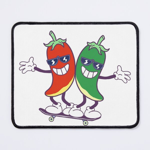 Item preview, Retro Chili Peppers Skateboarding Best Friends Cartoon designed and sold by ThePrintArt.