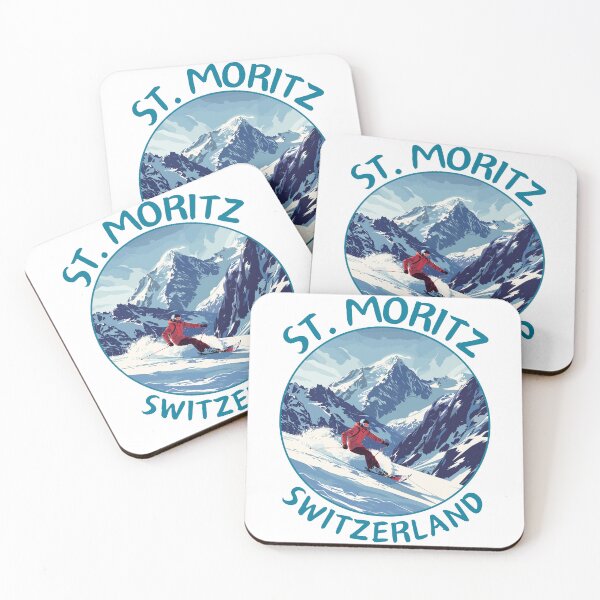 Item preview, St. Moritz in Switzerland, Retro Travel Art Circle Emblem designed and sold by MaateoDesign.