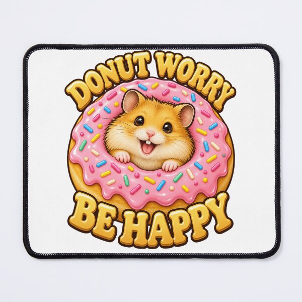 Item preview, Donut Worry Be Happy Cute Hamster Donut Graphic designed and sold by ZayCreates.