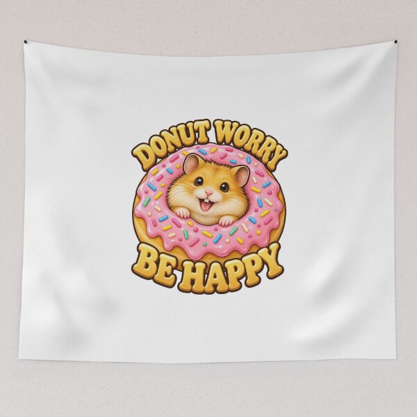 Item preview, Donut Worry Be Happy Cute Hamster Donut Graphic designed and sold by ZayCreates.