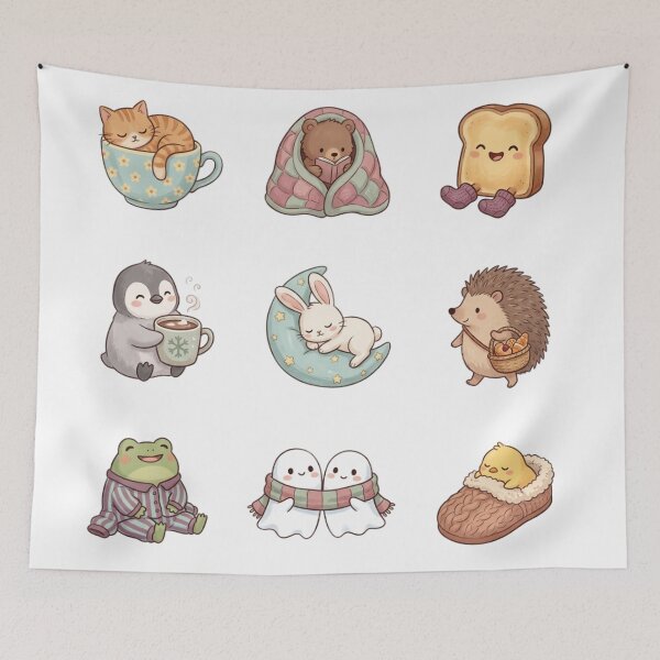 Item preview, Cozy Aesthetic and Wholesome Relaxation Retro Sticker Sheet designed and sold by mood-draftsman.
