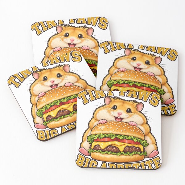 Item preview, Tiny Paws Big Appetite - Cute Hamster Cheeseburger Design designed and sold by ZayCreates.