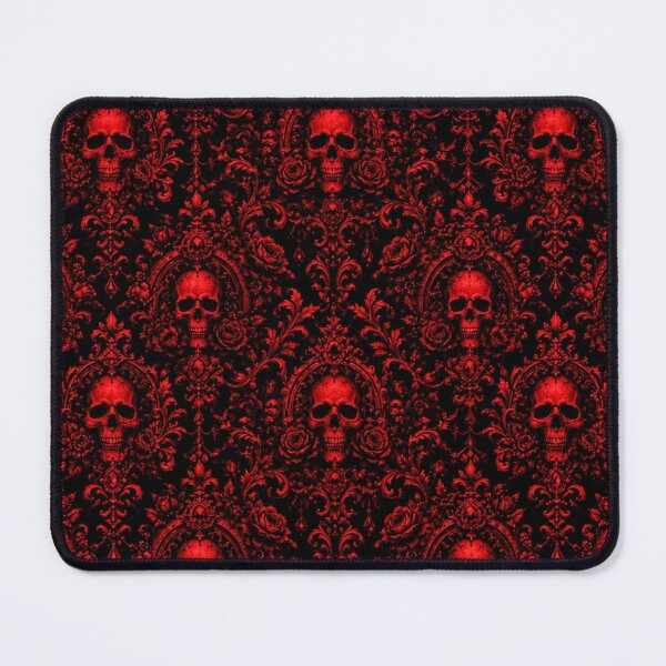 Item preview, "The Vampire's Crypt" - Crimson Red Skull & Baroque Damask Pattern designed and sold by cabuks.