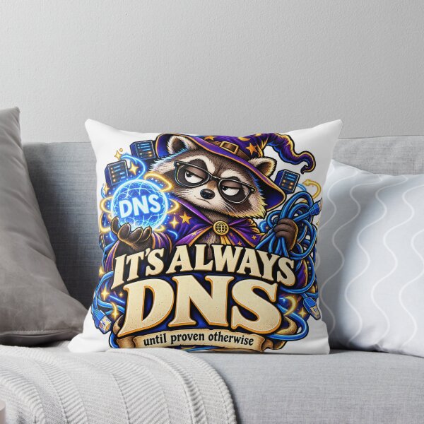 Item preview, It's Always DNS - Funny Network Wizard Raccoon designed and sold by Ink and Wink.