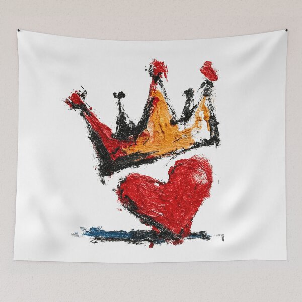 Item preview, Textured Royal Crown and Red Heart Art designed and sold by colorful-white.