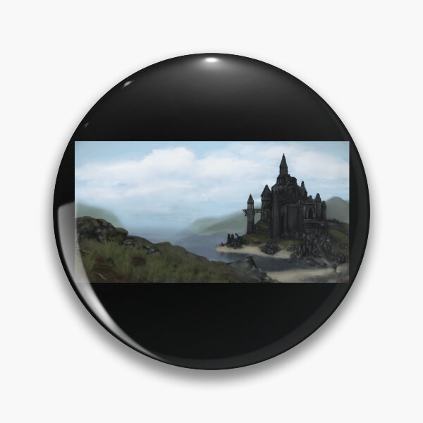 Item preview, Dark Fantasy Castle Landscape with Misty Mountains designed and sold by J-Mindful.