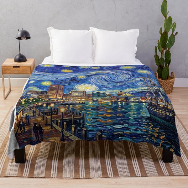 Item preview, USS Constellation Baltimore Inner Harbor Starry Night designed and sold by Bad-Decisions-Designs.