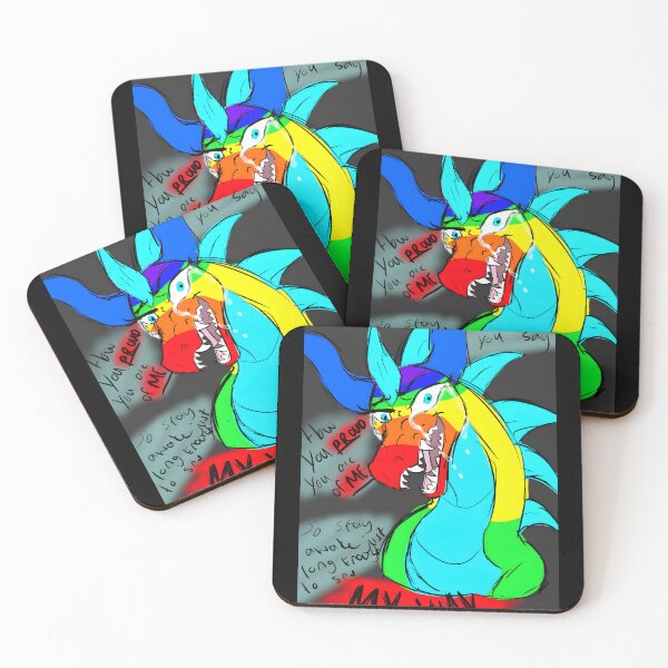 Item preview, Rainbow Colored Angry Dragon Illustration With Motivational Quote designed and sold by J-Mindful.