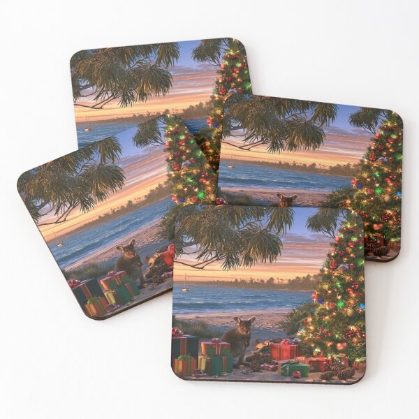 Item preview, An Aussie Christmas – kangaroo, beach and a magical sunset designed and sold by Teniche.