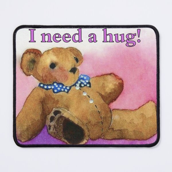 Item preview, I need a hug! Teddy Bear, original watercolor  designed and sold by aswoa.