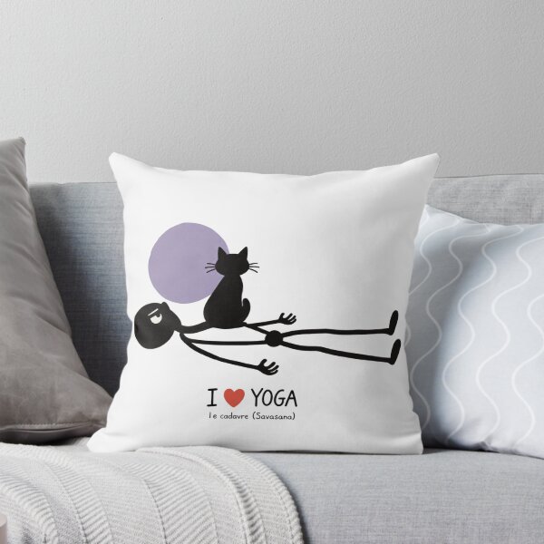 Item preview, Yoga humor — Savasana and the comfortably settled cat designed and sold by Lazenco.