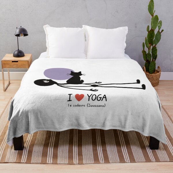 Item preview, Yoga humor — Savasana and the comfortably settled cat designed and sold by Lazenco.