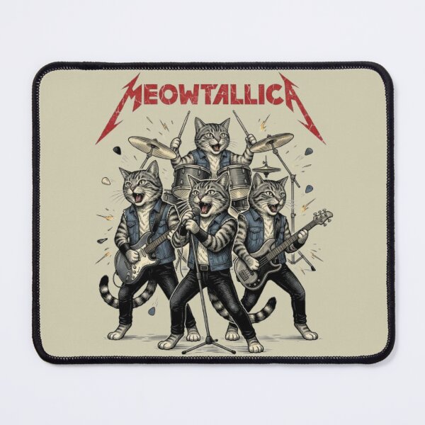 Item preview, Meowtallica Cat Band Funny Thrash Metal Cat Vintage Thrash Metal Gift Cat Lover Music Lover Gift designed and sold by FurRealStudioCo.