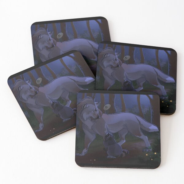 Item preview, Curious Raccoon and Surprised Wolf at Night designed and sold by J-Mindful.