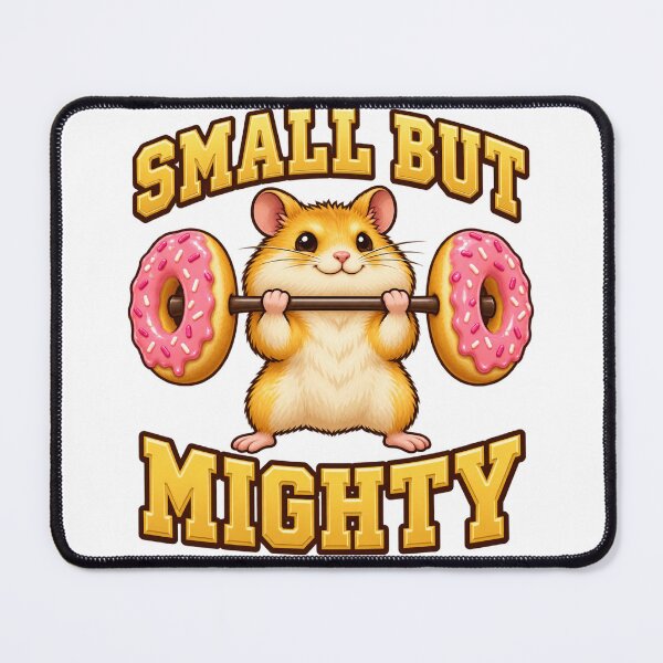 Item preview, Small But Mighty | Funny Gym Hamster Donut Barbell designed and sold by ZayCreates.