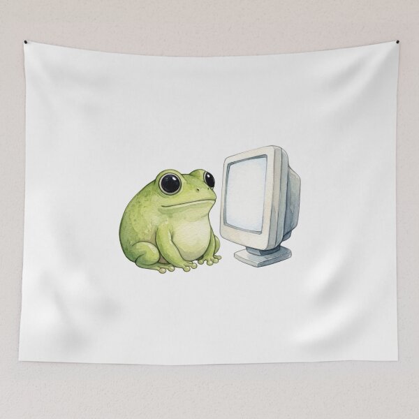 Item preview, Chubby Tree Frog Blank Screen Watercolor Art designed and sold by Digitalphoto4u.