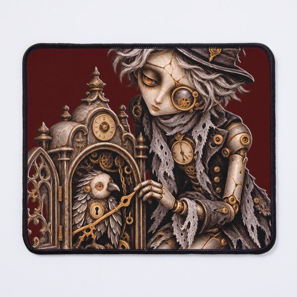 Item preview, Gothic clockmaker and mechanical raven — The Watcher of Lost Hours designed and sold by Limmagin.