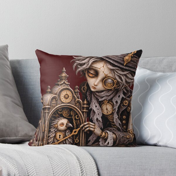Item preview, Gothic clockmaker and mechanical raven — The Watcher of Lost Hours designed and sold by Limmagin.