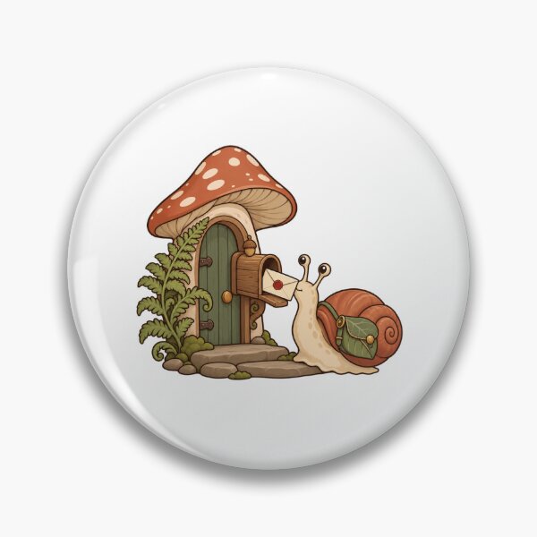 Item preview, Postal Snail Delivering Mail to a Mushroom House designed and sold by MushroomHut.