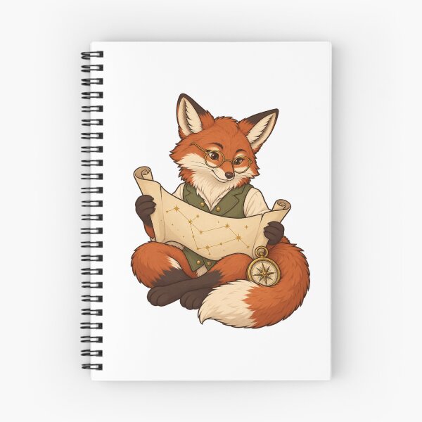 Item preview, Fox Cartographer Reading a Golden Star Map designed and sold by MushroomHut.