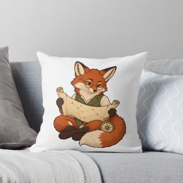 Item preview, Fox Cartographer Reading a Golden Star Map designed and sold by MushroomHut.